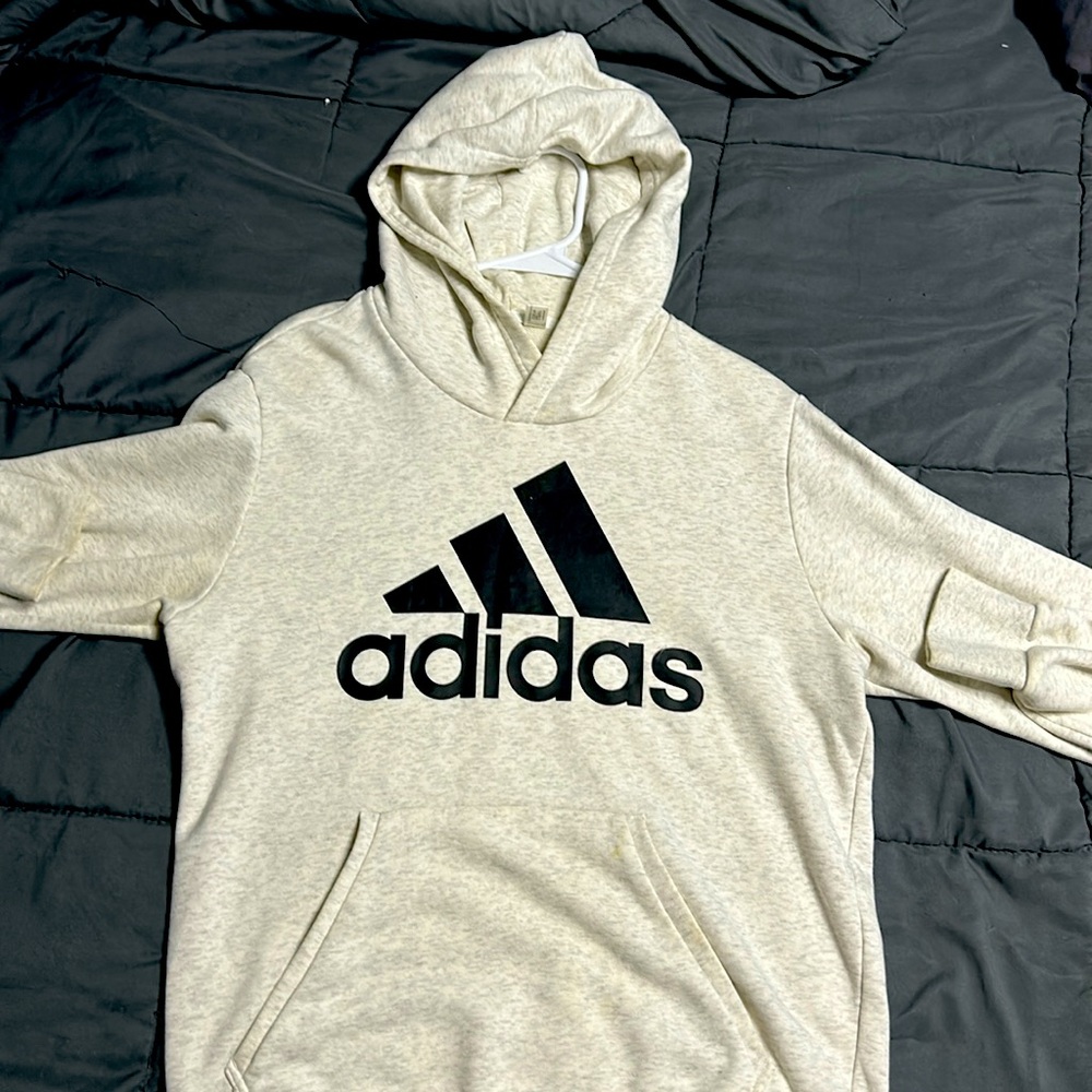 Adidas Men’s Essentials Logo Pullover Hoodie Gray BR3229 Size XL